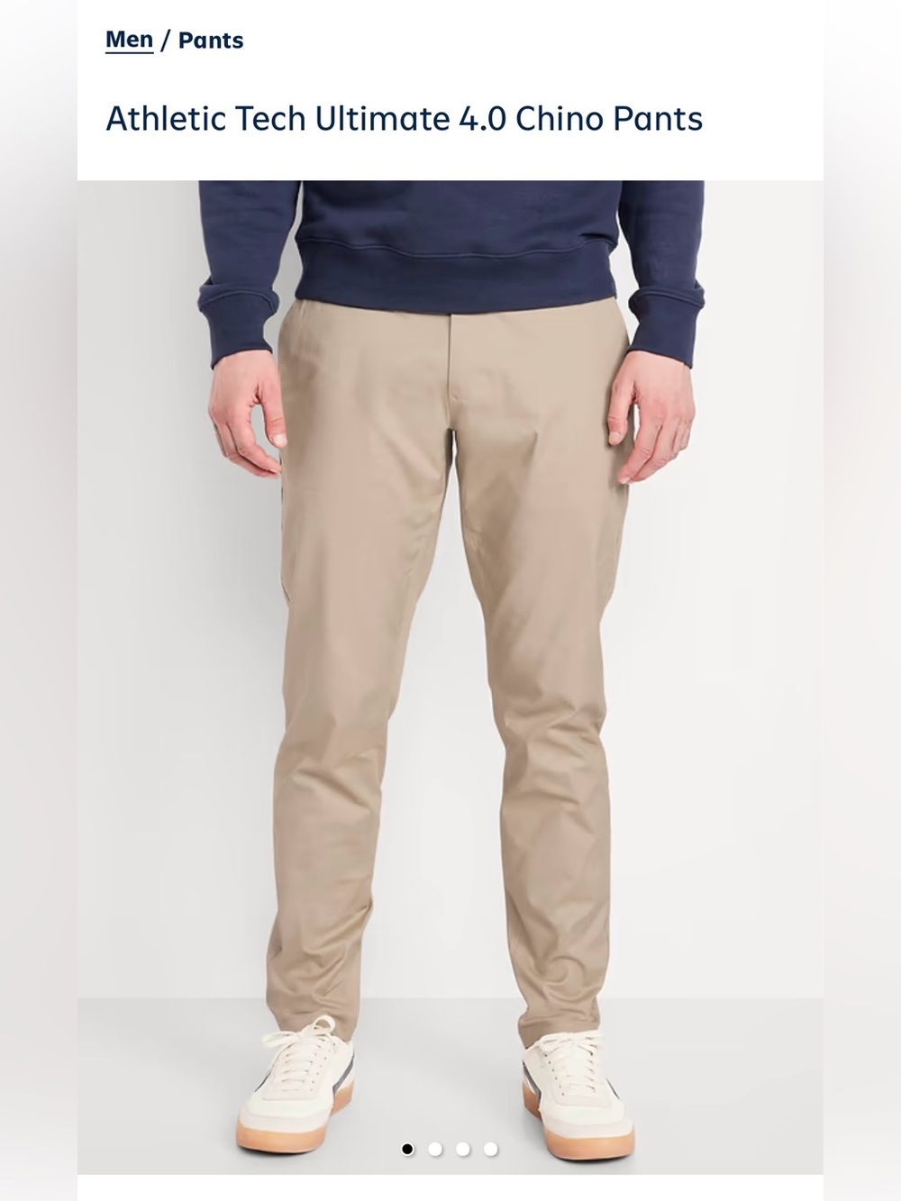 Mens Old Navy Athletic Tech Ultimate 4.0 Chino Pants - Light Khaki 28x34
